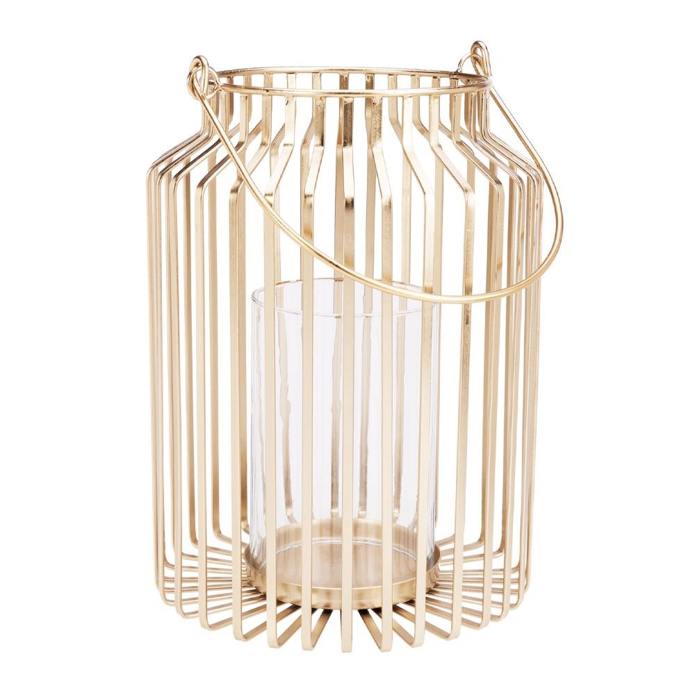 Φανάρι διακοσμητικό χρυσό Υ29x20εκ.