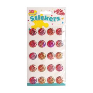 Αυτοκόλλητα λουλούδια ροζ ουράνιο τόξο 2εκ.