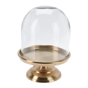 Καμπάνα γυάλινη με χρυσή βάση αλουμινίου Υ24xØ17εκ.