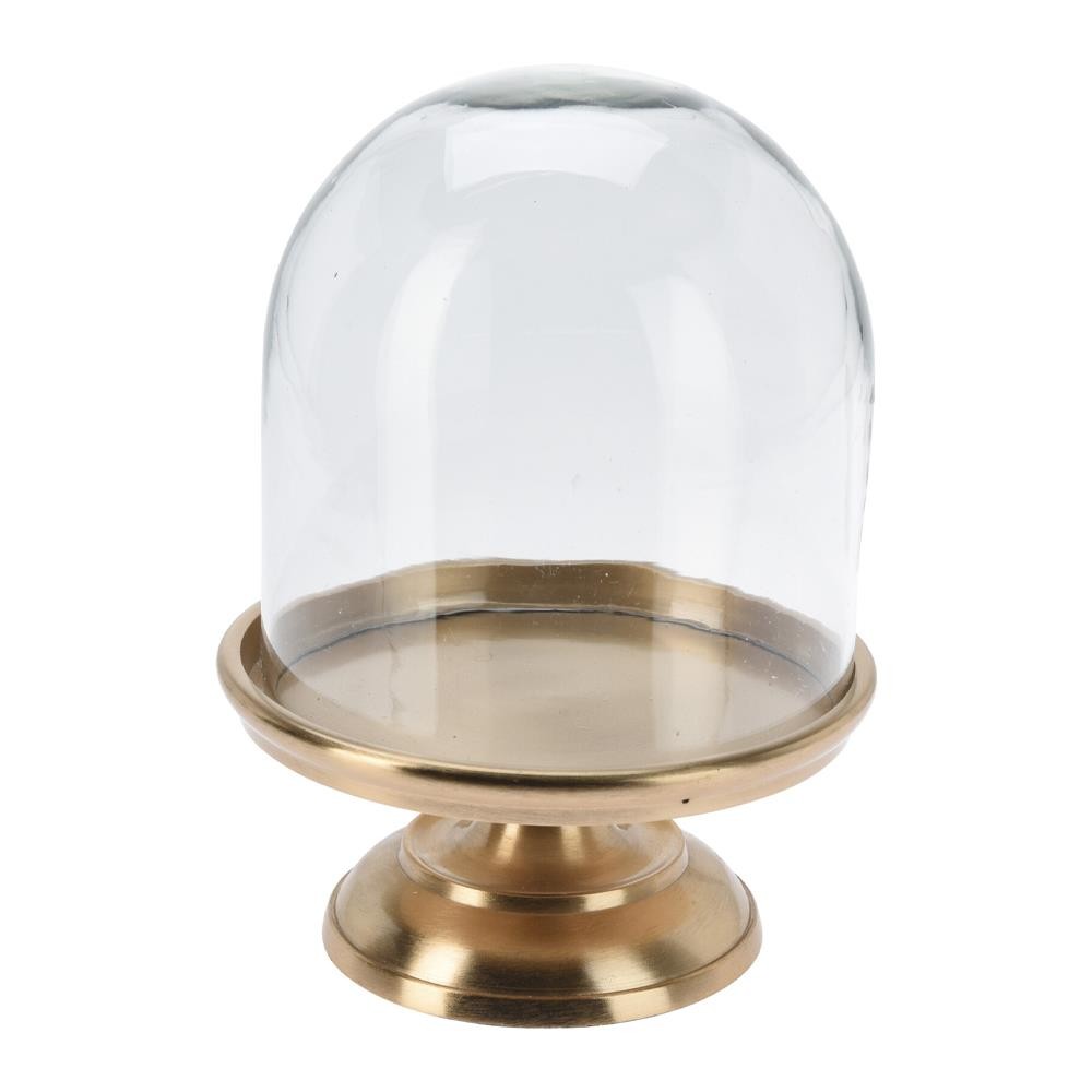 Καμπάνα γυάλινη με χρυσή βάση αλουμινίου Υ24xØ17εκ.