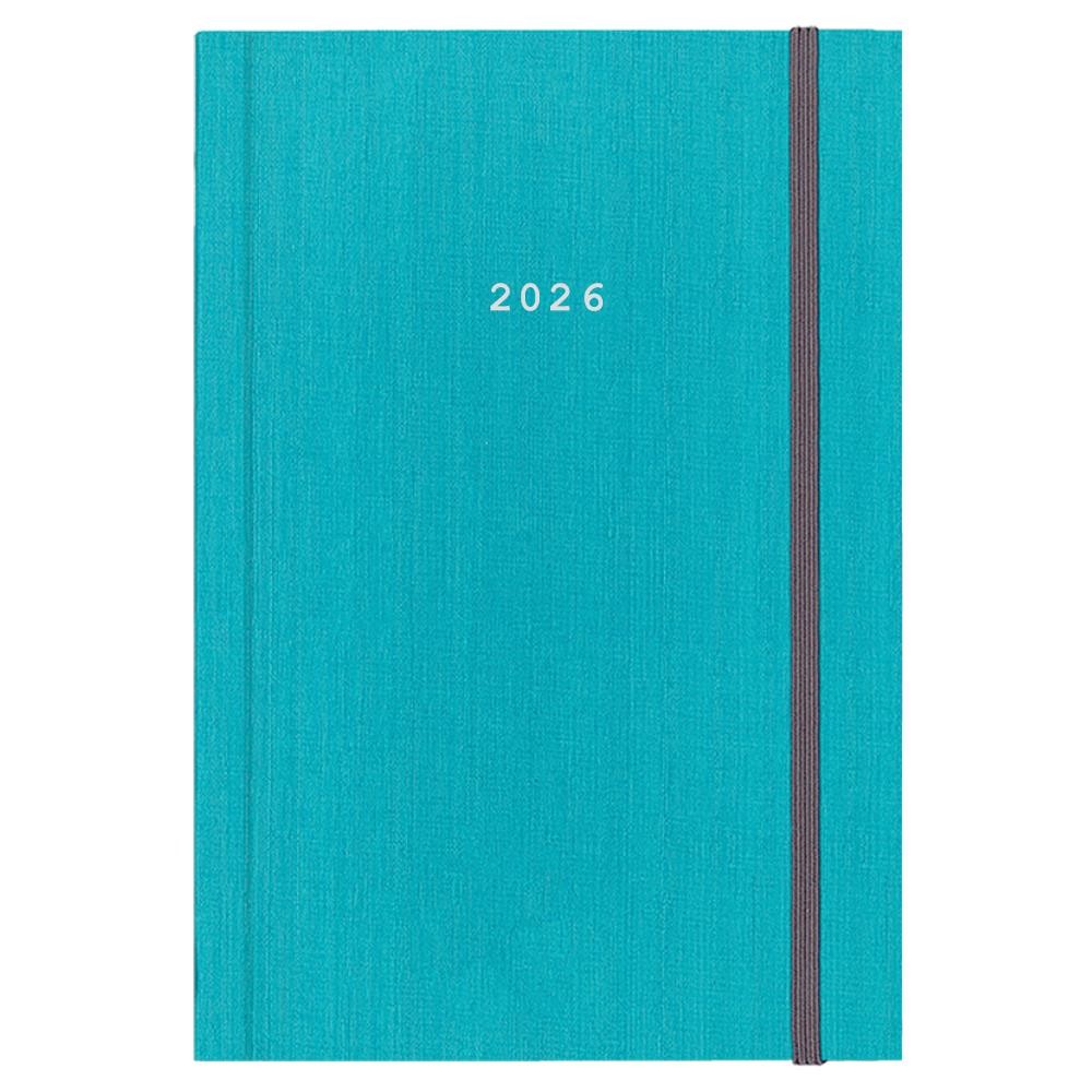 Next ημερολόγιο 2026 fabric ημερήσιο δετό γαλάζιο με λάστιχο 14x21εκ. Δυνατότητα εκτύπωσης