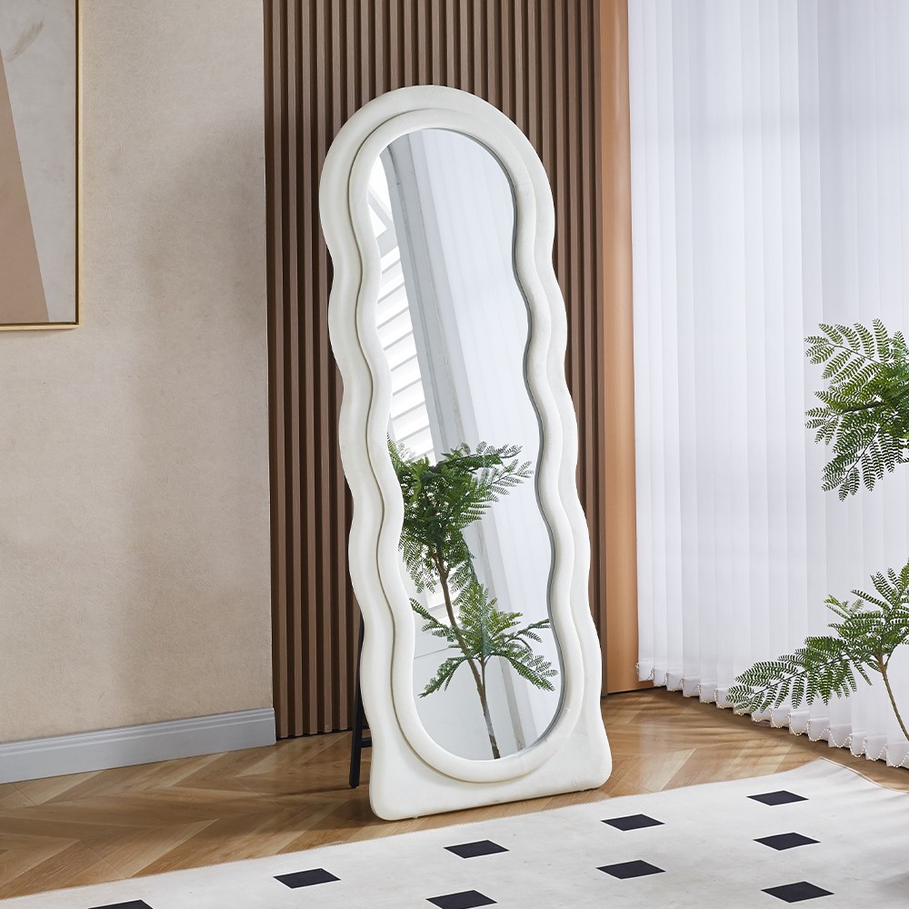 Καθρέφτης ολόσωμος Nextdeco λευκός βελούδινο πλαίσιο 60x160εκ. - Image 2