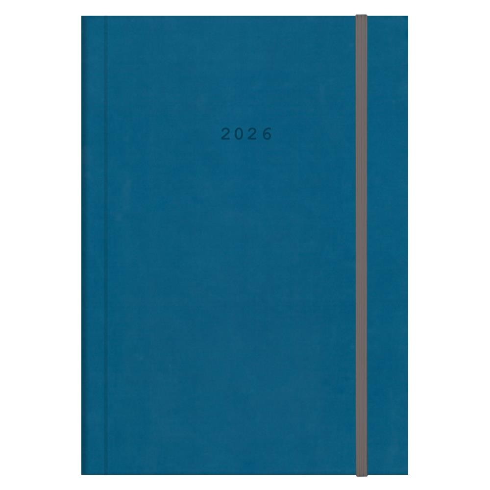 Next ημερολόγιο 2026 velvet ημερήσιο δετό μπλε με λάστιχο 17x25εκ. Δυνατότητα εκτύπωσης