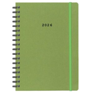 Next ημερολόγιο 2026 Natural ημερήσιο σπιράλ πράσινο με λάστιχο 17x25εκ.  Δυνατότητα εκτύπωσης