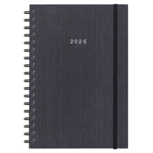 Next ημερολόγιο 2026 fabric plus ημερήσιο σπιράλ γκρι 12x17εκ.  Δυνατότητα εκτύπωσης