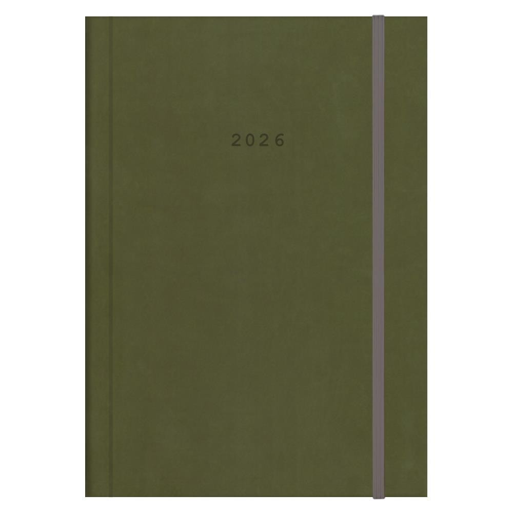 Next ημερολόγιο 2026 velvet ημερήσιο δετό λαδί με λάστιχο 17x25εκ. Δυνατότητα εκτύπωσης