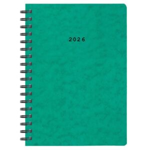 Next ημερολόγιο 2026 πρεσπάν ημερήσιο σπιράλ πράσινο 17x25εκ.  Δυνατότητα εκτύπωσης