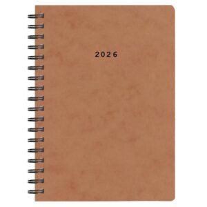 Next ημερολόγιο 2026 πρεσπάν ημερήσιο σπιράλ καφέ 14x21εκ.  Δυνατότητα εκτύπωσης