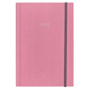 Next ημερολόγιο 2026 fabric ημερήσιο δετό ροζ με λάστιχο 17x25εκ.  Δυνατότητα εκτύπωσης