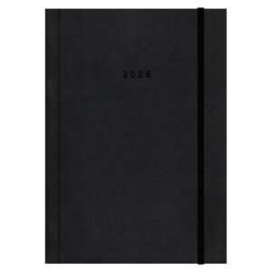 Next ημερολόγιο 2026 velvet ημερήσιο δετό μαύρο με λάστιχο 14x21εκ. Δυνατότητα εκτύπωσης