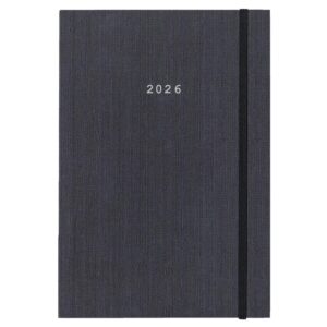 Next ημερολόγιο 2026 fabric ημερήσιο δετό γκρι με λάστιχο 14x21εκ.  Δυνατότητα εκτύπωσης