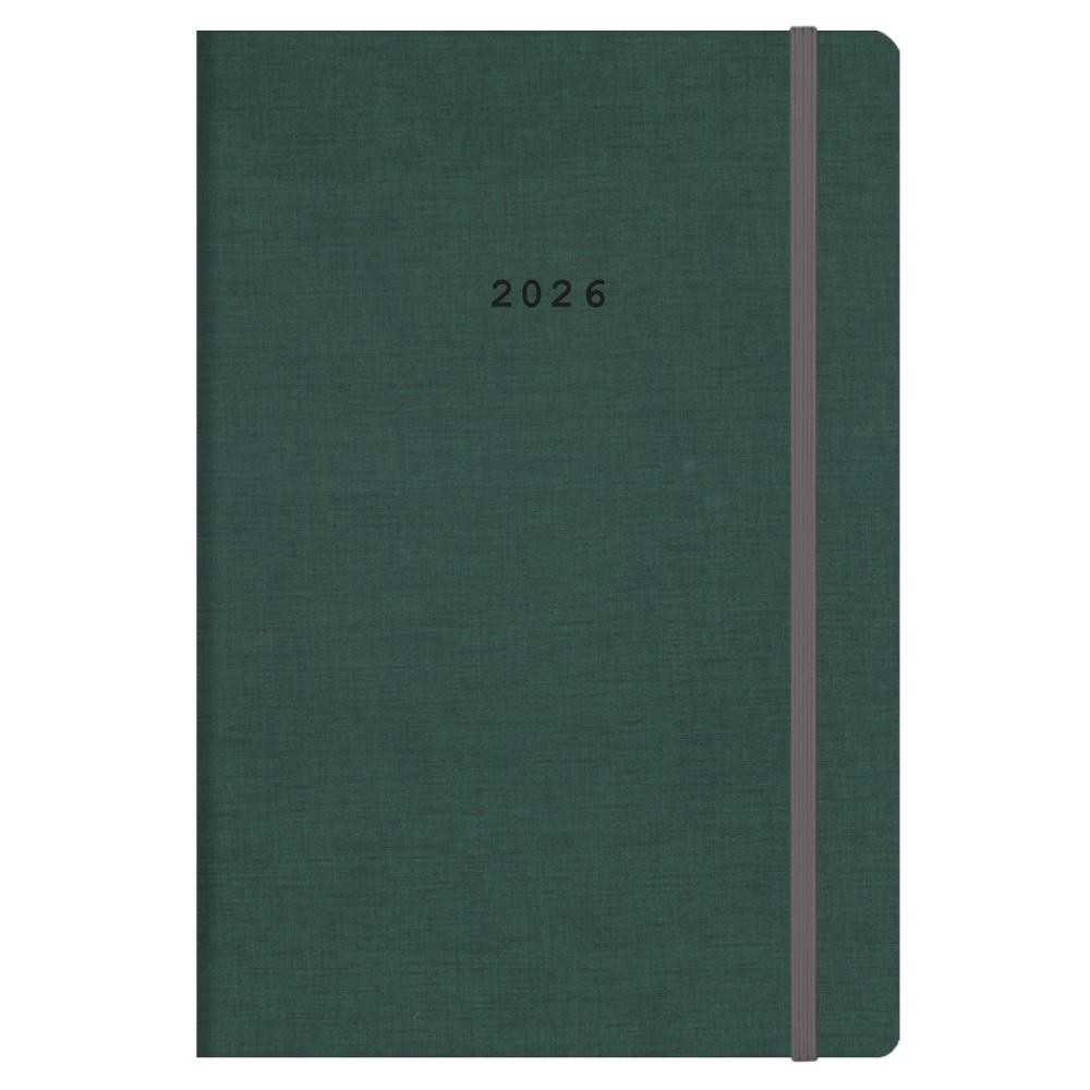 Next ημερολόγιο 2026 Nomads ημερήσιο flexi πράσινο με λάστιχο 14x21εκ. Δυνατότητα εκτύπωσης