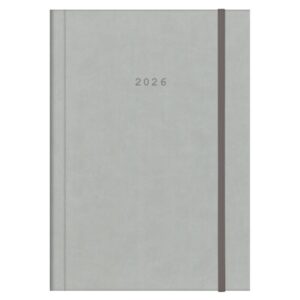 Next ημερολόγιο 2026 velvet ημερήσιο δετό γκρι με λάστιχο 14x21εκ. Δυνατότητα εκτύπωσης