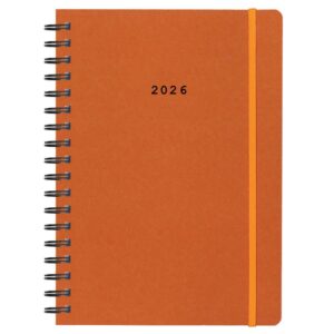 Next ημερολόγιο 2026 Natural ημερήσιο σπιράλ πορτοκαλί με λάστιχο 17x25εκ.  Δυνατότητα εκτύπωσης