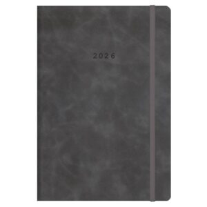 Next ημερολόγιο 2026 Cuba ημερήσιο flexi γκρι σκούρο με λάστιχο 17x25εκ. Δυνατότητα εκτύπωσης
