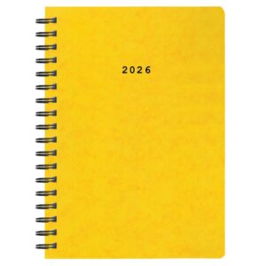 Next ημερολόγιο 2026 πρεσπάν ημερήσιο σπιράλ κίτρινο 17x25εκ.  Δυνατότητα εκτύπωσης