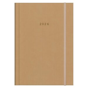Next ημερολόγιο 2026 velvet ημερήσιο δετό μπεζ με λάστιχο 17x25εκ. Δυνατότητα εκτύπωσης
