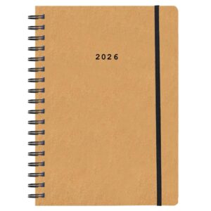 Next ημερολόγιο 2026 Natural ημερήσιο σπιράλ μουσταρδί με λάστιχο 12x17εκ.  Δυνατότητα εκτύπωσης