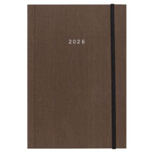 Next ημερολόγιο 2026 fabric ημερήσιο δετό καφέ με λάστιχο 14x21εκ.  Δυνατότητα εκτύπωσης