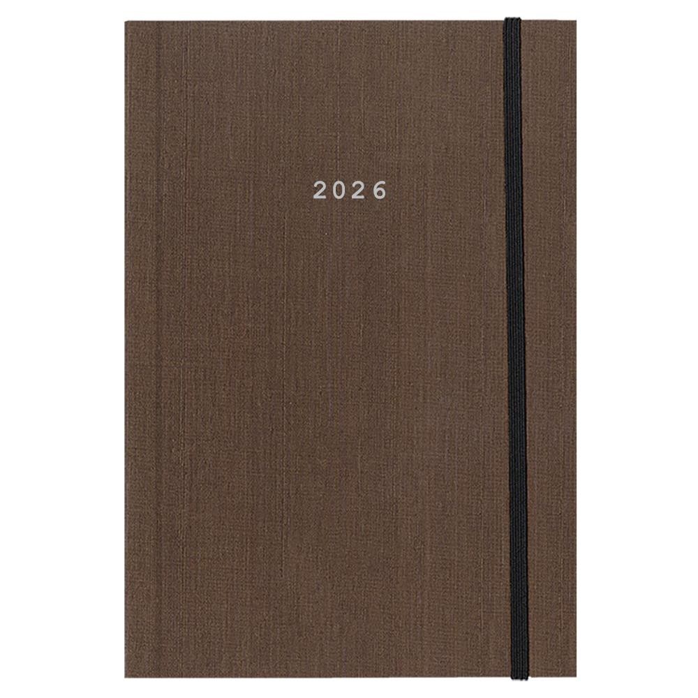 Next ημερολόγιο 2026 fabric ημερήσιο δετό καφέ με λάστιχο 14x21εκ. Δυνατότητα εκτύπωσης