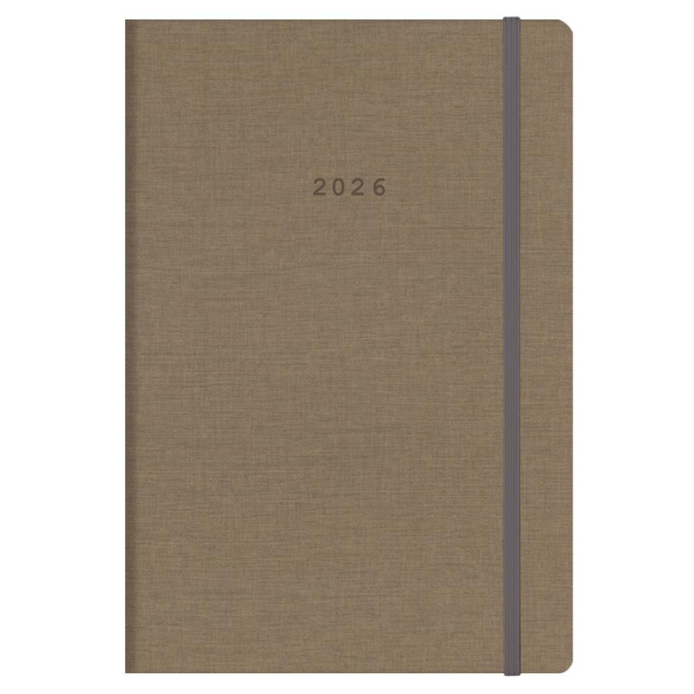 Next ημερολόγιο 2026 Nomads ημερήσιο flexi καφέ με λάστιχο 17x25εκ.