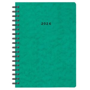 Next ημερολόγιο 2026 πρεσπάν ημερήσιο σπιράλ πράσινο 14x21εκ.  Δυνατότητα εκτύπωσης