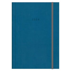 Next ημερολόγιο 2026 velvet ημερήσιο δετό μπλε με λάστιχο 14x21εκ. Δυνατότητα εκτύπωσης