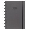 Next ημερολόγιο 2026 Natural ημερήσιο σπιράλ γκρι σκούρο με λάστιχο 12x17εκ.  Δυνατότητα εκτύπωσης