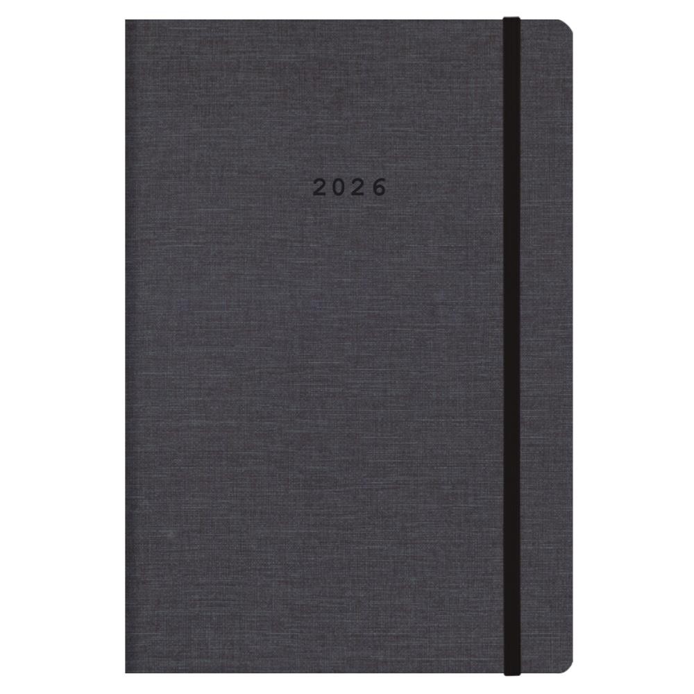 Next ημερολόγιο 2026 Nomads ημερήσιο flexi γκρι σκούρο με λάστιχο 14x21εκ. Δυνατότητα εκτύπωσης