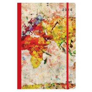 Next ημερολόγιο 2026 Trends World map ημερήσιο flexi με λάστιχο 14x21εκ.