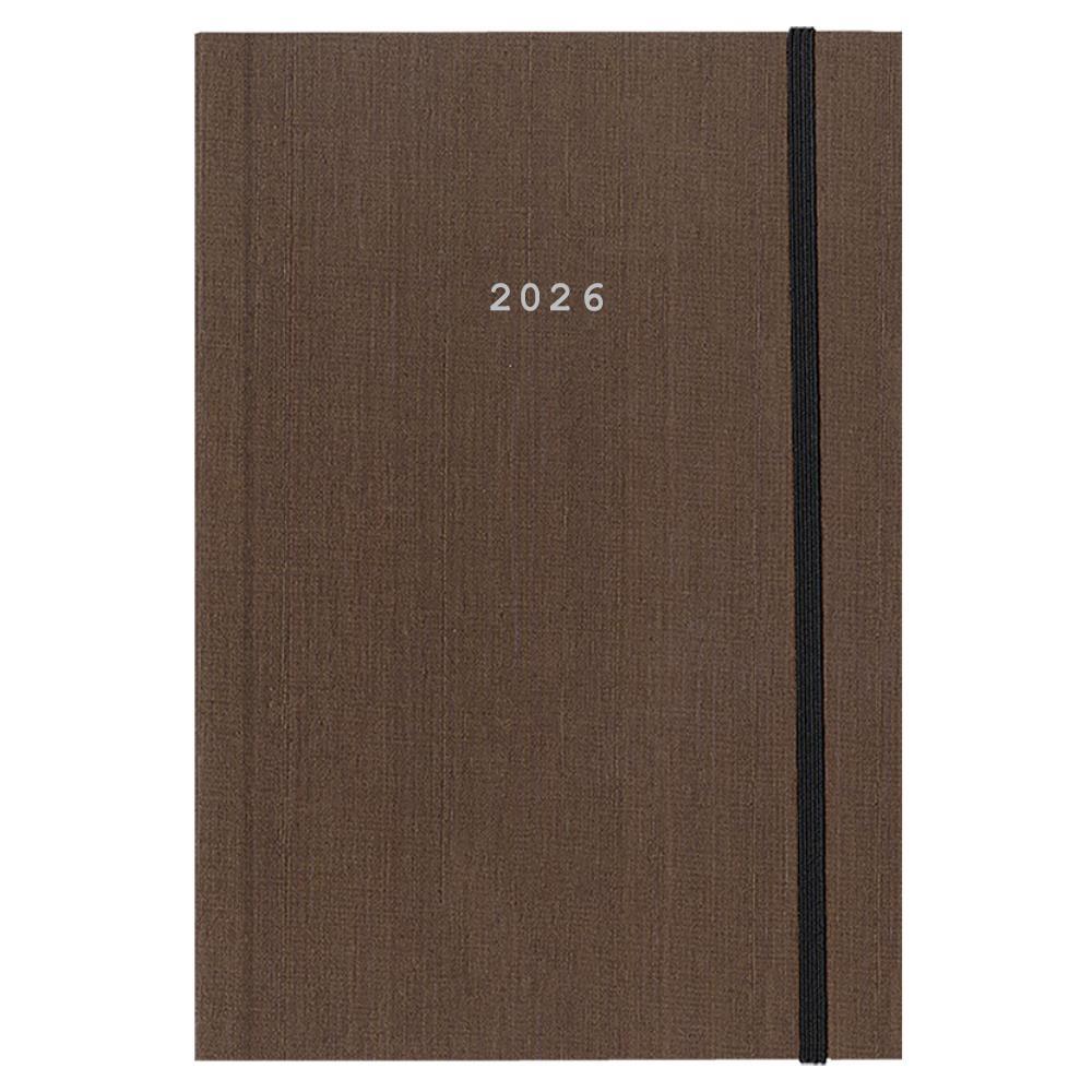 Next ημερολόγιο 2026 fabric ημερήσιο δετό καφέ με λάστιχο 17x25εκ. Δυνατότητα εκτύπωσης