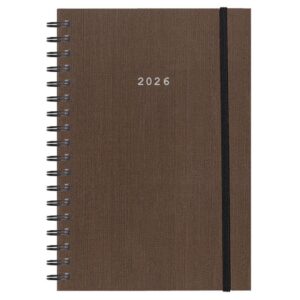 Next ημερολόγιο 2026 fabric plus ημερήσιο σπιράλ καφέ 17x25εκ.  Δυνατότητα εκτύπωσης
