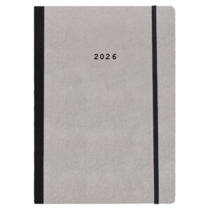Next ημερολόγιο 2026 Natural εβδομαδιαίο flexi γκρι ανοιχτό με λάστιχο 14x21εκ.