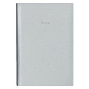 Next ημερολόγιο 2026 metallic ημερήσιο δετό ασημί 17x25εκ.  Δυνατότητα εκτύπωσης