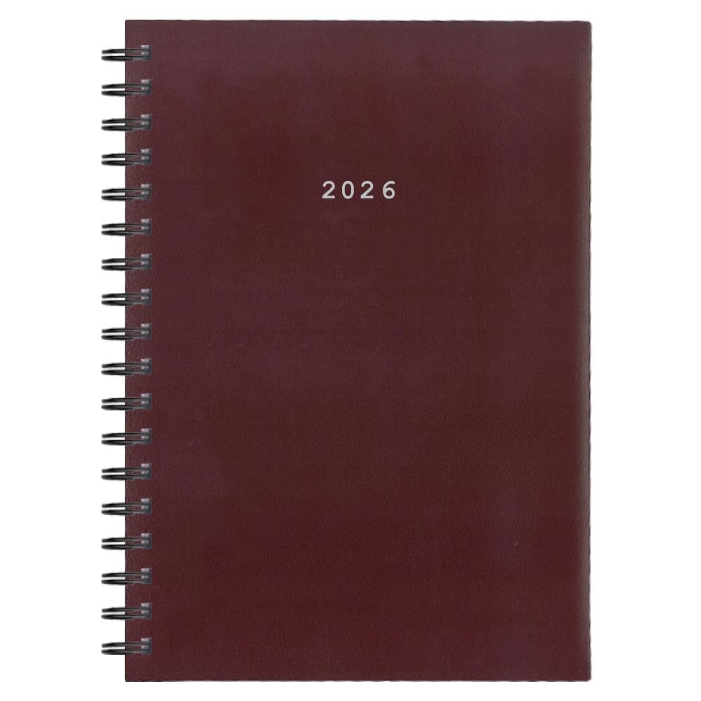 Next ημερολόγιο 2026 basic ημερήσιο σπιράλ μπορντώ 14x21εκ. Δυνατότητα εκτύπωσης