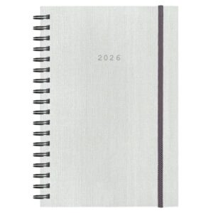 Next ημερολόγιο 2026 fabric plus ημερήσιο σπιράλ λευκό 12x17εκ.  Δυνατότητα εκτύπωσης