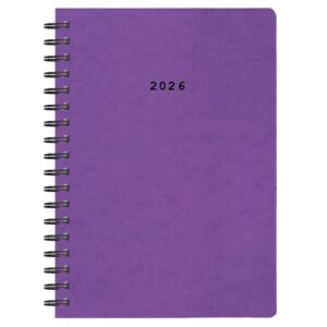 Next ημερολόγιο 2026 πρεσπάν ημερήσιο σπιράλ μωβ 17x25εκ.  Δυνατότητα εκτύπωσης