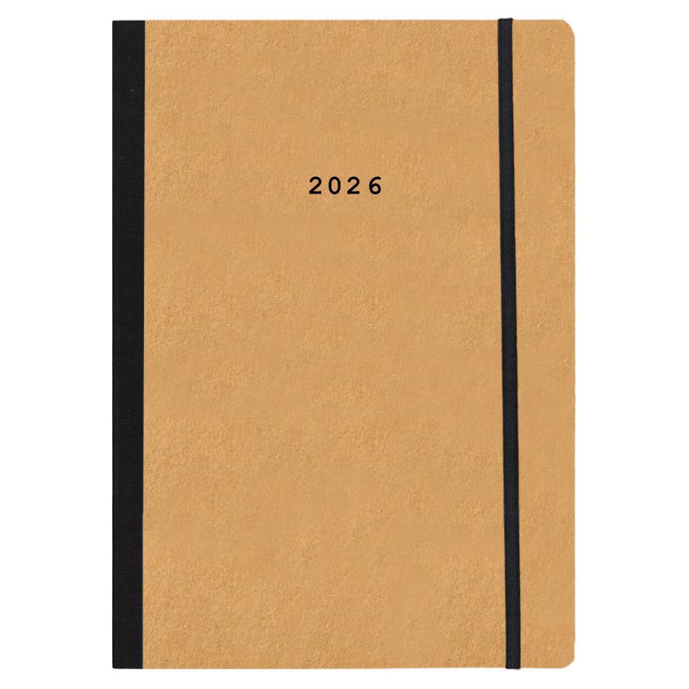 Next ημερολόγιο 2026 Natural ημερήσιο flexi μουσταρδί με λάστιχο 12x17εκ. Δυνατότητα εκτύπωσης