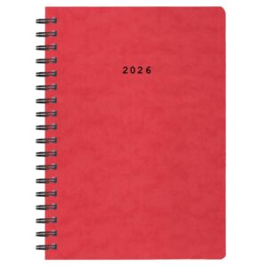 Next ημερολόγιο 2026 πρεσπάν ημερήσιο σπιράλ κόκκινο 14x21εκ.  Δυνατότητα εκτύπωσης