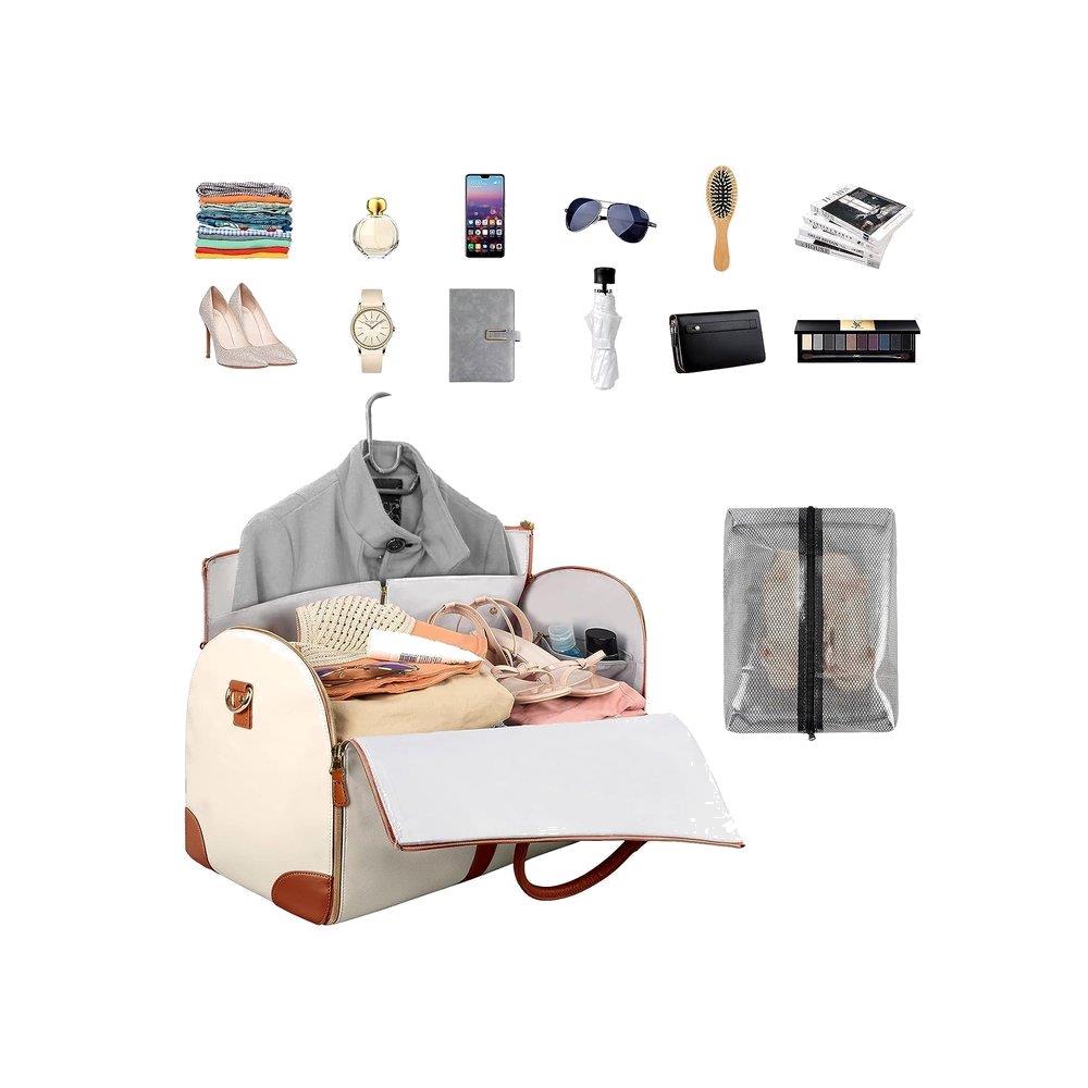 Σακ βουαγιάζ δερματίνη μπεζ Υ31,75x52,07x25,4εκ - Image 3