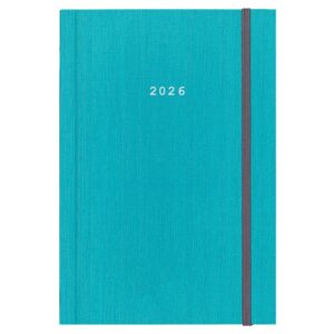 Next ημερολόγιο 2026 fabric ημερήσιο δετό γαλάζιο με λάστιχο 12x17εκ.  Δυνατότητα εκτύπωσης