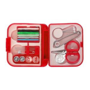 Σετ ραπτικής ταξιδιού πλαστικό κόκκινο κουτί 15 τεμάχια Υ21x10,5x1,5εκ.