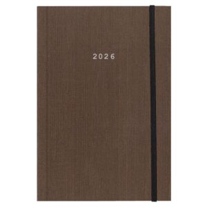 Next ημερολόγιο 2026 fabric ημερήσιο δετό καφέ με λάστιχο 12x17εκ.  Δυνατότητα εκτύπωσης