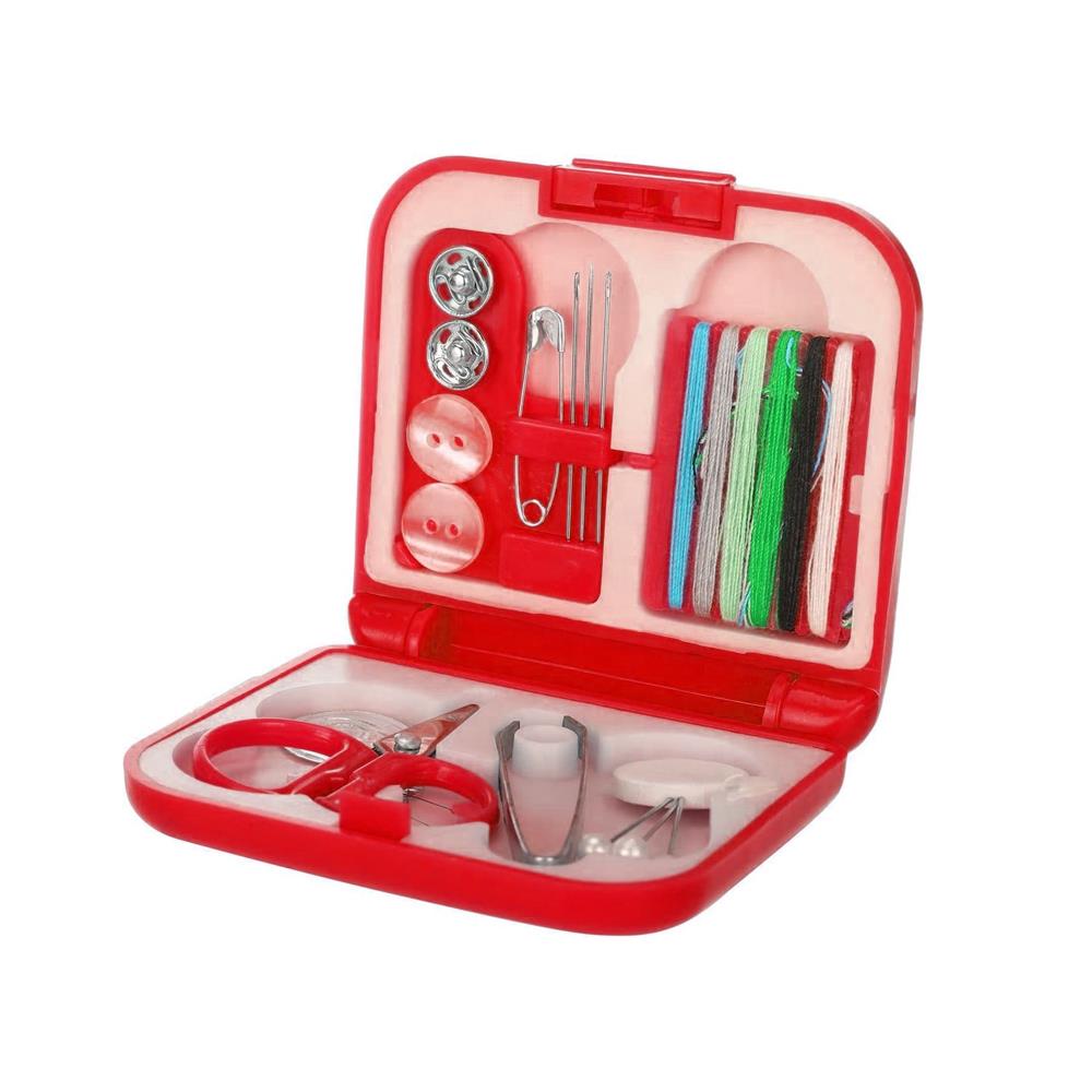 Σετ ραπτικής ταξιδιού πλαστικό κόκκινο κουτί 15 τεμάχια Υ21x10,5x1,5εκ. - Image 2