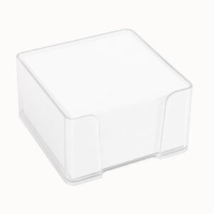 Κύβος πλαστικός διάφανος με λευκά χαρτιά Υ5x9x9εκ.