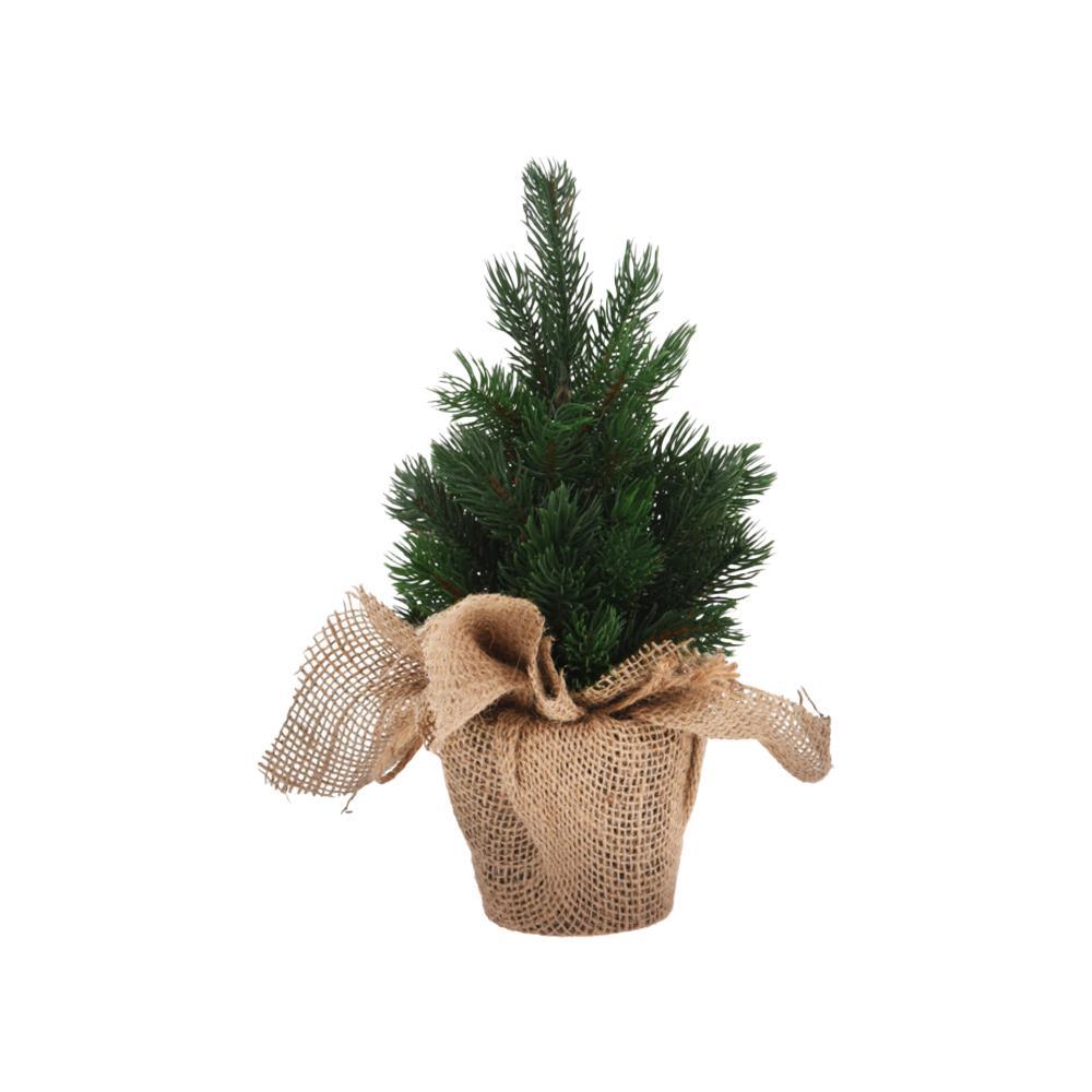 Δεντράκι μικρό χριστουγεννιάτικο με λινάτσα 30εκ.