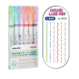 Μαρκαδόροι roller διαφορετικά σχέδια σετ 6τμχ.