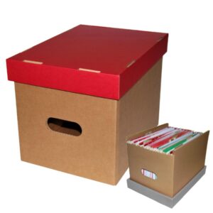 Next κουτί κρεμαστων φακέλων καφέ κόκκινο Υ25x25x34εκ.