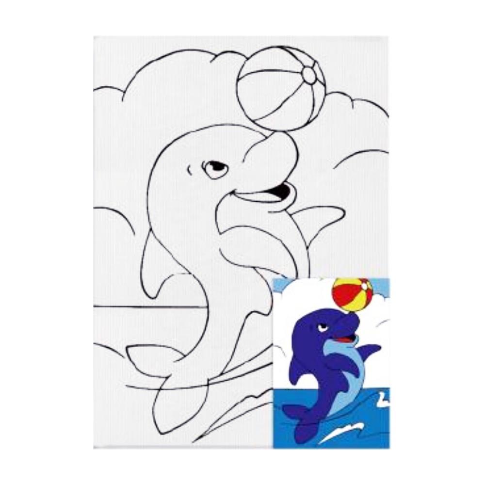 Καμβάς ζωγραφικής με ακρυλικά χρώματα Next δελφίνι 20x30εκ.