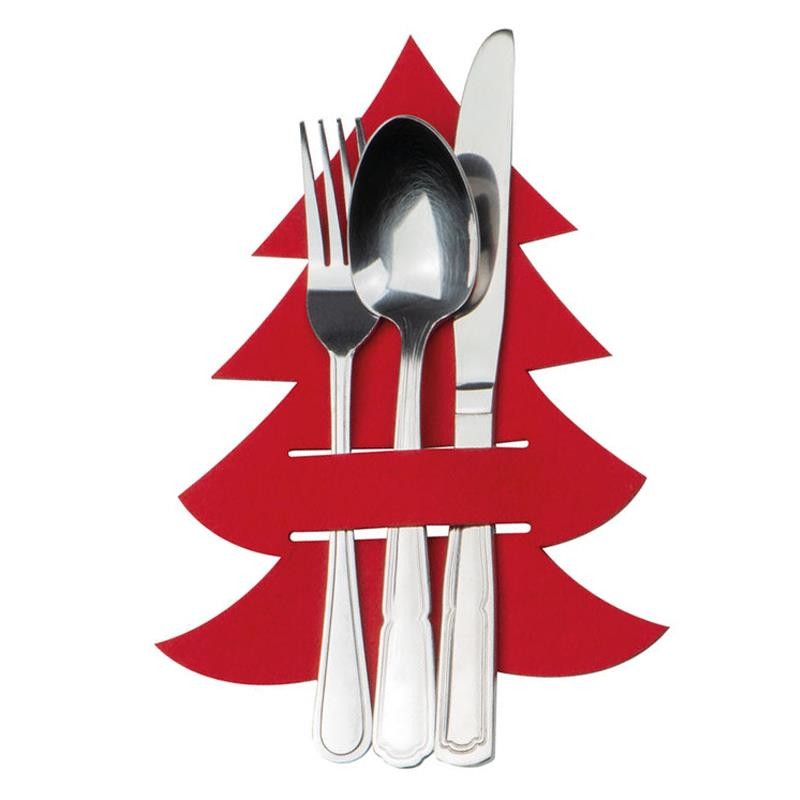 Χριστουγεννιάτικη θήκη μαχαιροπίρουνων fleece 21,5×17εκ.